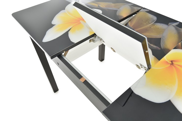 Кухонный раздвижной стол Гамбург исп. 1, ноги метал. крашеные №23 (Exclusive h258/черный) в Южно-Сахалинске - изображение 5