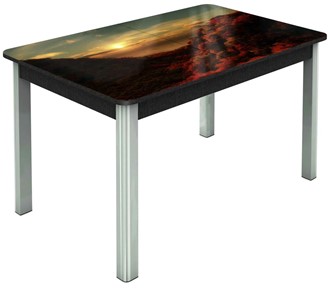 Кухонный стол раскладной Гамбург исп. 2, ноги метал. крашеные №23 (Exclusive h131/черный) в Южно-Сахалинске