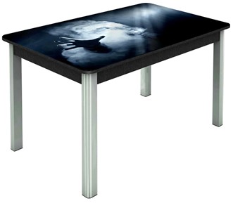 Кухонный стол раскладной Гамбург исп. 2, ноги метал. крашеные №23 (Exclusive h165/черный) в Южно-Сахалинске
