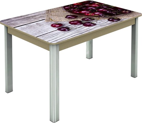 Раздвижной стол Гамбург исп.2 ноги метал. крашеные №23, Фотопечать (Фрукты №29) в Южно-Сахалинске - изображение
