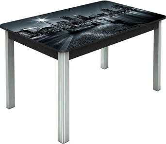 Обеденный раздвижной стол Гамбург исп.2 ноги метал. крашеные №23, Фотопечать (Города №7) в Южно-Сахалинске