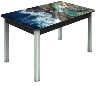 Кухонный стол раздвижной Гамбург Мини, ноги метал. крашеные №23 (Exclusive h137/черный) в Южно-Сахалинске - предосмотр