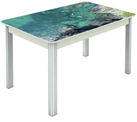 Кухонный стол раскладной Гамбург Мини, ноги метал. крашеные №23 (Exclusive h162/белый) в Южно-Сахалинске - изображение