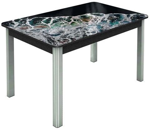 Кухонный стол раскладной Гамбург Мини, ноги метал. крашеные №23 (Exclusive h258/черный) в Южно-Сахалинске - изображение