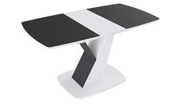 Кухонный стол раскладной Гарда тип 1, цвет Белый/Стекло матовое черный графит в Южно-Сахалинске - предосмотр 1