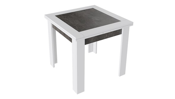 Кухонный стол раскладной Хьюстон тип 3 (Белый/Ателье темный) в Южно-Сахалинске - изображение