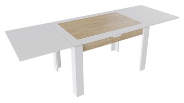Обеденный раздвижной стол Хьюстон тип 4 (Белый/Дуб Крафт золотой) в Южно-Сахалинске - предосмотр 1