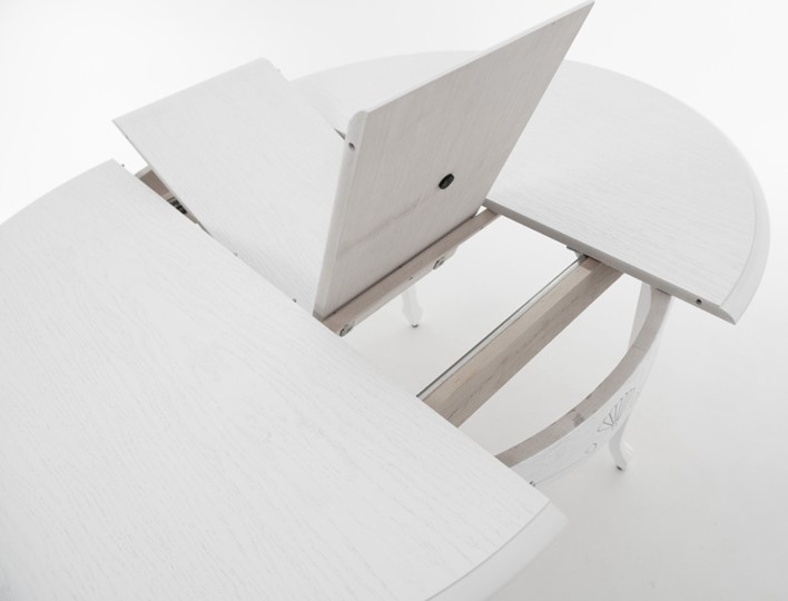 Кухонный раскладной стол Кабриоль исп. Круг 1250, тон 40 (Морилка/Эмаль) в Южно-Сахалинске - изображение 4