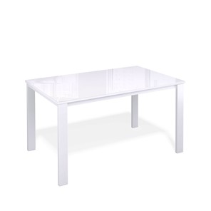 Кухонный стол раздвижной Kenner LL1200 белый/стекло белое глянец в Южно-Сахалинске