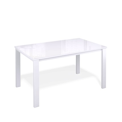 Кухонный стол раздвижной Kenner LL1200 белый/стекло белое глянец в Южно-Сахалинске - изображение