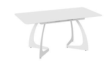 Раздвижной стол Конкорд Тип 2 (Белый муар/Стекло матовое белое) в Южно-Сахалинске - предосмотр 3