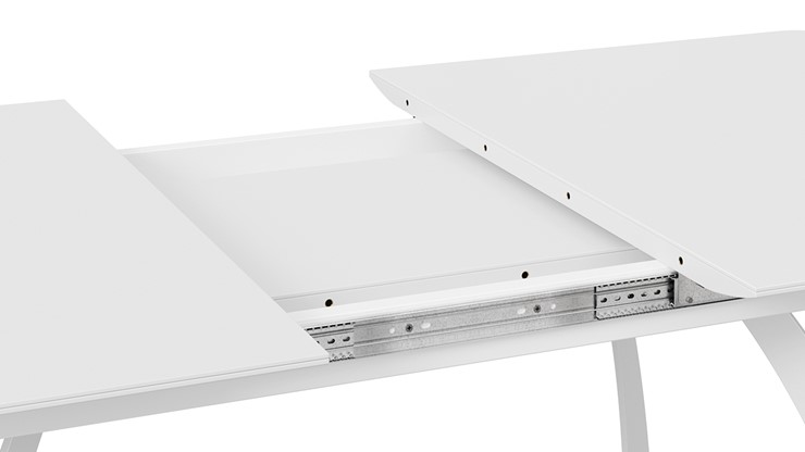 Раздвижной стол Конкорд Тип 2 (Белый муар/Стекло матовое белое) в Южно-Сахалинске - изображение 4
