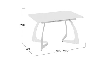 Раздвижной стол Конкорд Тип 2 (Белый муар/Стекло матовое белое) в Южно-Сахалинске - предосмотр 7
