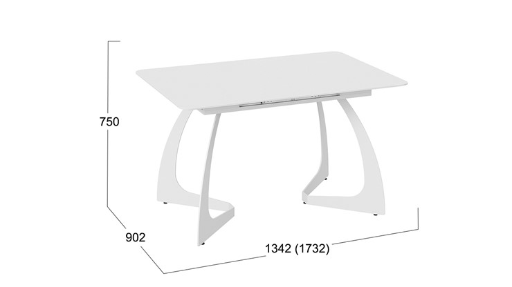 Раздвижной стол Конкорд Тип 2 (Белый муар/Стекло матовое белое) в Южно-Сахалинске - изображение 7