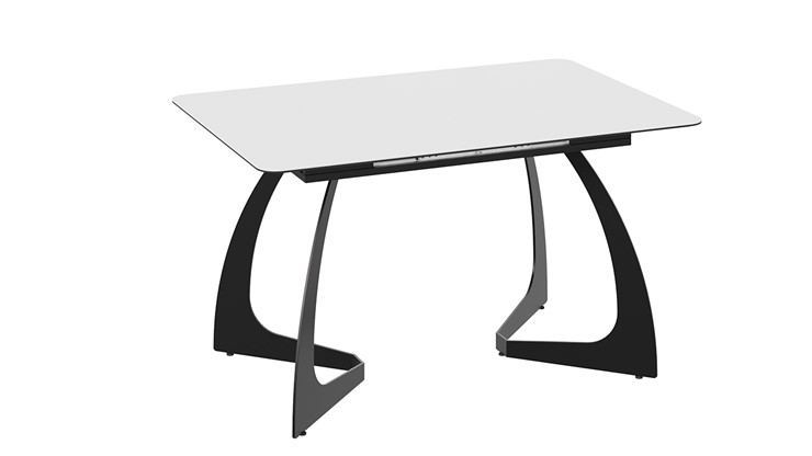 Кухонный стол раскладной Конкорд Тип 2 (Черный муар/Стекло матовое белое) в Южно-Сахалинске - изображение 2