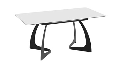 Кухонный стол раскладной Конкорд Тип 2 (Черный муар/Стекло матовое белое) в Южно-Сахалинске - предосмотр 3