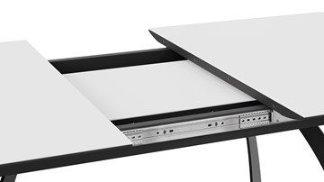 Кухонный стол раскладной Конкорд Тип 2 (Черный муар/Стекло матовое белое) в Южно-Сахалинске - предосмотр 4