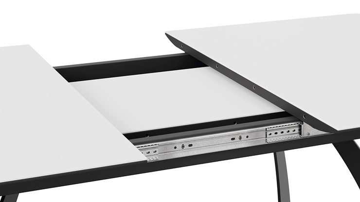 Кухонный стол раскладной Конкорд Тип 2 (Черный муар/Стекло матовое белое) в Южно-Сахалинске - изображение 4