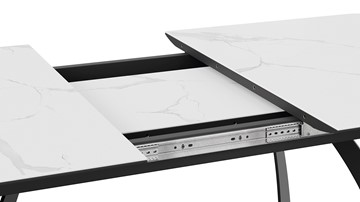 Раздвижной стол Конкорд Тип 2 (Черный муар/Стекло матовое белый мрамор) в Южно-Сахалинске - предосмотр 4