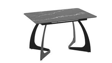Раздвижной стол Конкорд Тип 2 (Черный муар/Стекло матовое черный мрамор) в Южно-Сахалинске - предосмотр 2