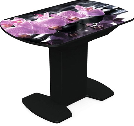 Обеденный раздвижной стол Корсика исп. 2 Фотопечать (Цветы №30) 1200(1515)*800 в Южно-Сахалинске - изображение