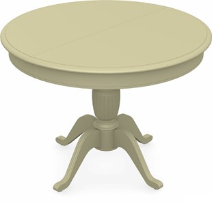 Кухонный стол раскладной Леонардо-1 исп. Круг 1000, тон 10 Покраска + патина с прорисовкой (на столешнице) в Южно-Сахалинске - предосмотр