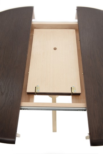 Кухонный раздвижной стол Леонардо-1 исп. Круг 820, тон 10 (Морилка/Эмаль) в Южно-Сахалинске - изображение 4