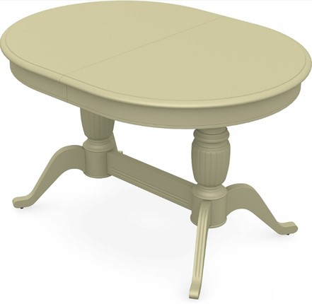 Кухонный раздвижной стол Леонардо-2 исп. Овал, тон 10 Покраска + патина с прорисовкой (на столешнице) в Южно-Сахалинске - изображение