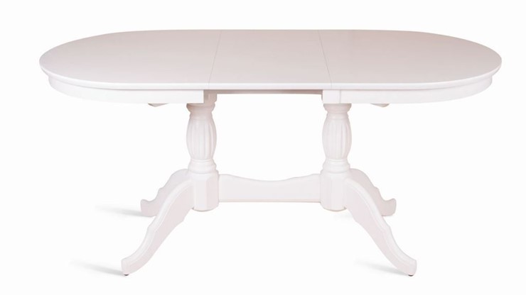 Обеденный раздвижной стол Лилия-1300 (белая эмаль) 78,5x82x130+35 в Южно-Сахалинске - изображение 1