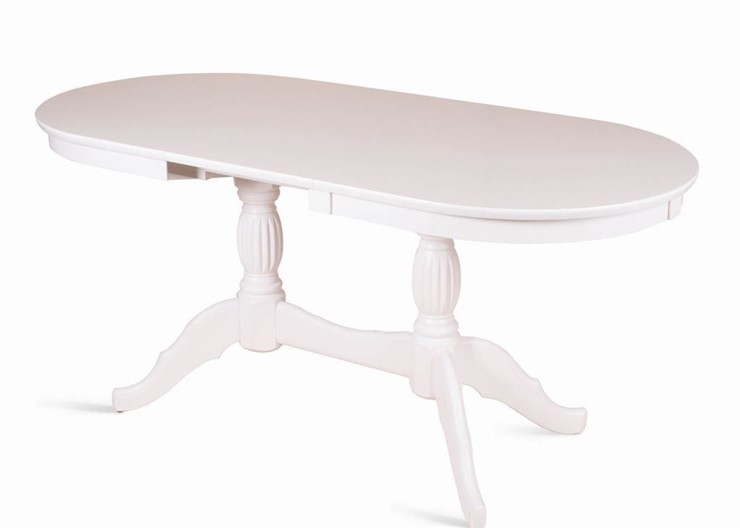 Обеденный раздвижной стол Лилия-1300 (белая эмаль) 78,5x82x130+35 в Южно-Сахалинске - изображение 2