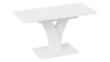 Кухонный стол раскладной Люксембург тип 2 (Белый/Стекло белое матовое) в Южно-Сахалинске - предосмотр 1