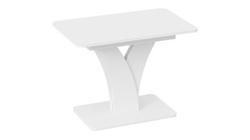 Кухонный стол раскладной Люксембург тип 2 (Белый/Стекло белое матовое) в Южно-Сахалинске