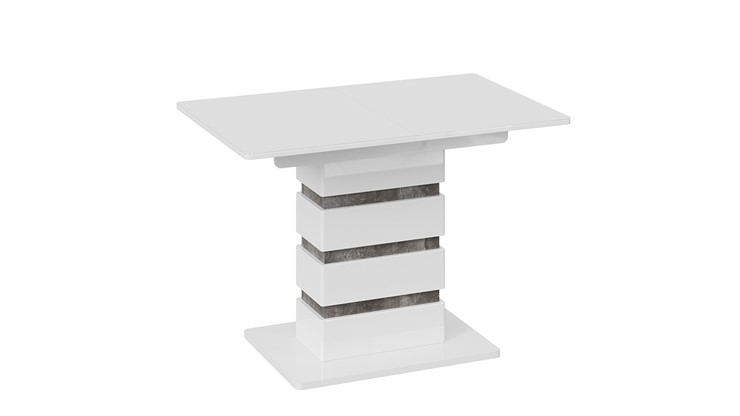 Стол раздвижной Мадейра тип 1 (Белый глянец/Ателье темный) в Южно-Сахалинске - изображение 2