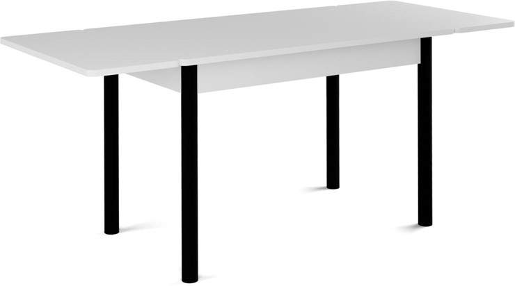 Стол раздвижной Милан-1 EVO, ноги металлические черные, белый цемент в Южно-Сахалинске - изображение 1