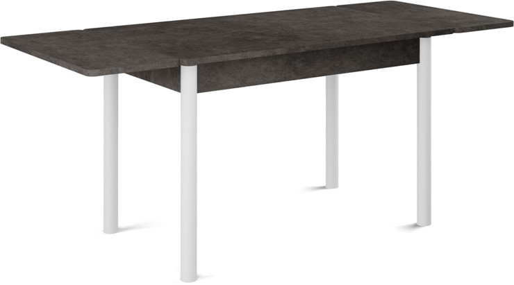 Обеденный раздвижной стол Милан-2 EVO, ноги белые, серый камень в Южно-Сахалинске - изображение 1