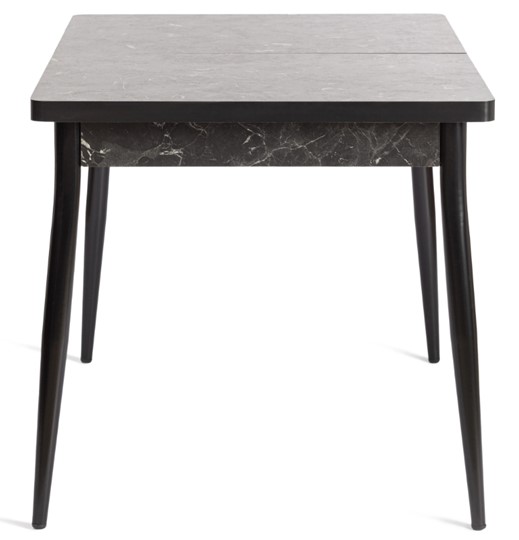 Кухонный раскладной стол MOLLY (mod. 1171) ЛДСП+меламин/металл, 120+38х80х78, чёрный мрамор/чёрный в Южно-Сахалинске - изображение 3