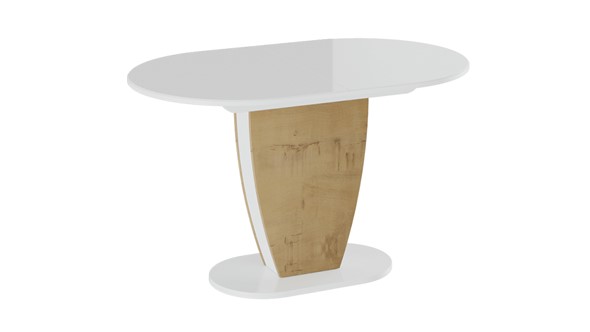 Стол раздвижной Монреаль тип 1 (Белый глянец/Бунратти) в Южно-Сахалинске - изображение