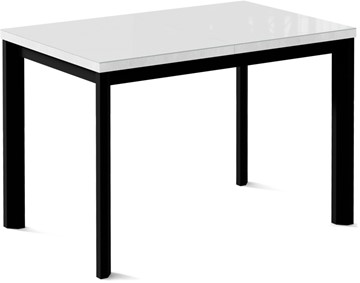 Обеденный раздвижной стол Нагано-1G (ноги черные, стекло cristal/белый цемент) в Южно-Сахалинске