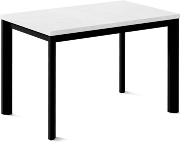 Кухонный стол раскладной Нагано-2L (ноги черные, белый цемент) в Южно-Сахалинске