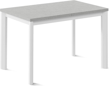 Обеденный раздвижной стол Нагано-2L (ноги металлические белые, светлый цемент) в Южно-Сахалинске