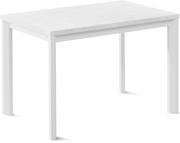 Кухонный стол раскладной Нагано-3L (ноги металлические белые, белый цемент) в Южно-Сахалинске - предосмотр