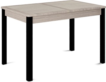 Кухонный стол раскладной Ницца-1 ПЛ (ноги черные, плитка бежевая/лофт) в Южно-Сахалинске - предосмотр