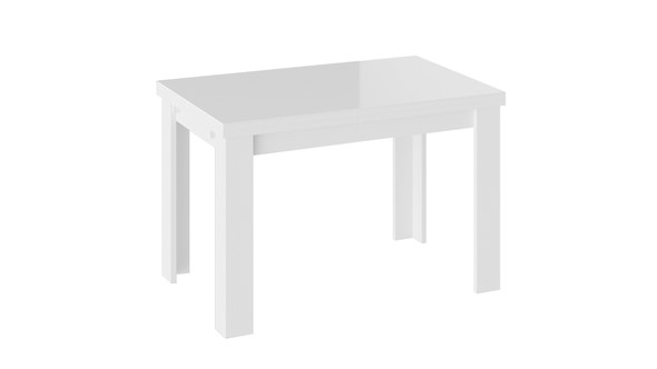 Стол раздвижной Норман тип 1, цвет Белый/Стекло белый глянец в Южно-Сахалинске - изображение