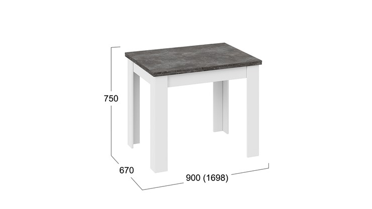 Кухонный стол раздвижной Промо тип 3 (Белый/Ателье темный) в Южно-Сахалинске - изображение 4