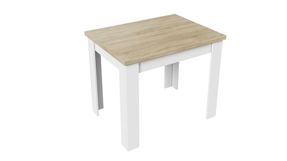 Кухонный раздвижной стол Промо тип 3 (Белый/Дуб сонома светлый) в Южно-Сахалинске - изображение