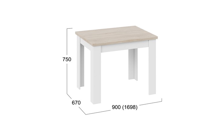 Кухонный раздвижной стол Промо тип 3 (Белый/Дуб сонома светлый) в Южно-Сахалинске - изображение 4