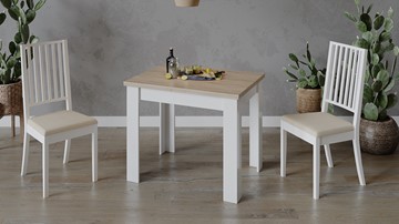 Кухонный раздвижной стол Промо тип 3 (Белый/Дуб сонома светлый) в Южно-Сахалинске - предосмотр 5