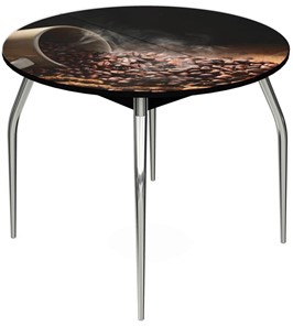 Обеденный раздвижной стол Ривьера - Круг, ноги метал. крашеные №24, ФП (Кофе №9) в Южно-Сахалинске