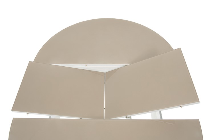 Стол раздвижной Ривьера исп. круг хром №5 (стекло белое/белый) в Южно-Сахалинске - изображение 4