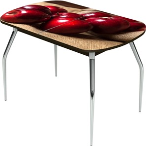 Обеденный раздвижной стол Ривьера исп.2 ноги метал. крашеные №24 Фотопечать (Фрукты №21) в Южно-Сахалинске